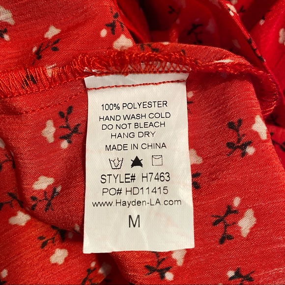 HAYDEN LA - Tiered Red Floral Lace Top - Picture 9 of 10